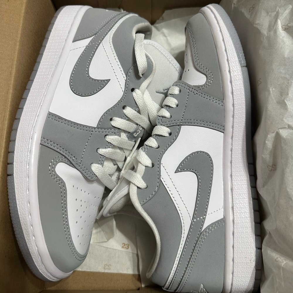 Jordan Women’s Low-Top Sneakers in White and Gray